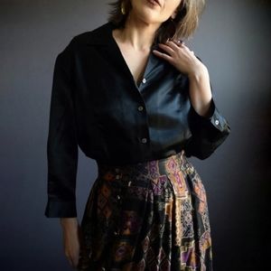 100% Silk Button Collared Shirt